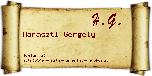 Haraszti Gergely névjegykártya